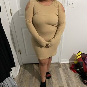 Hooded Open Shoulder Fashion Nova Dress